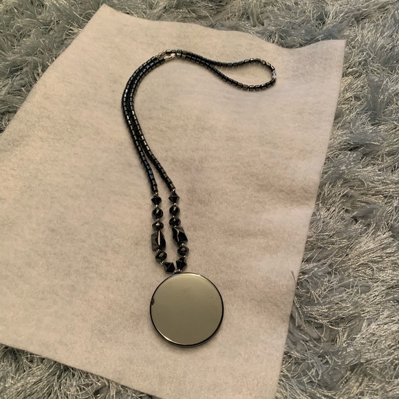 Men’s Stainless Steel Onyx Type Stone Lyon Face Necklace - Picture 5 of 5